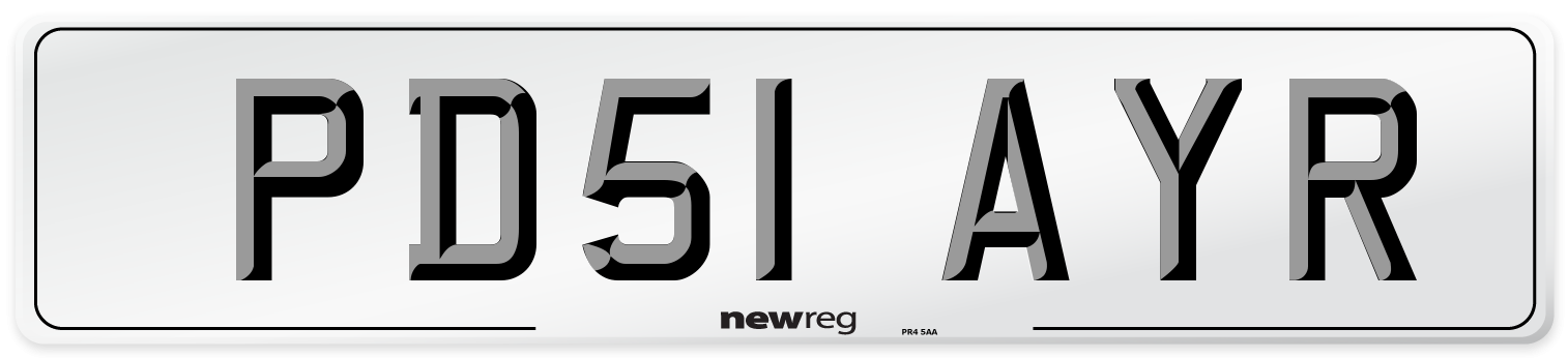PD51 AYR Number Plate from New Reg